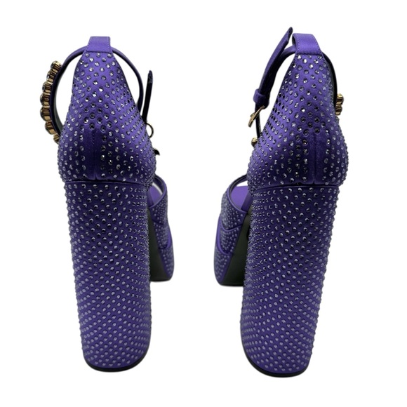 Versace Purple Medusa Aevitas rhinestone Platform Sandals EU 37 - Picture 8 of 14